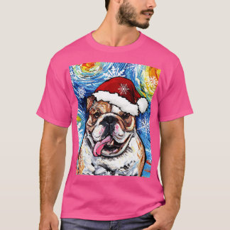 T-shirt Bulldog Père Noël