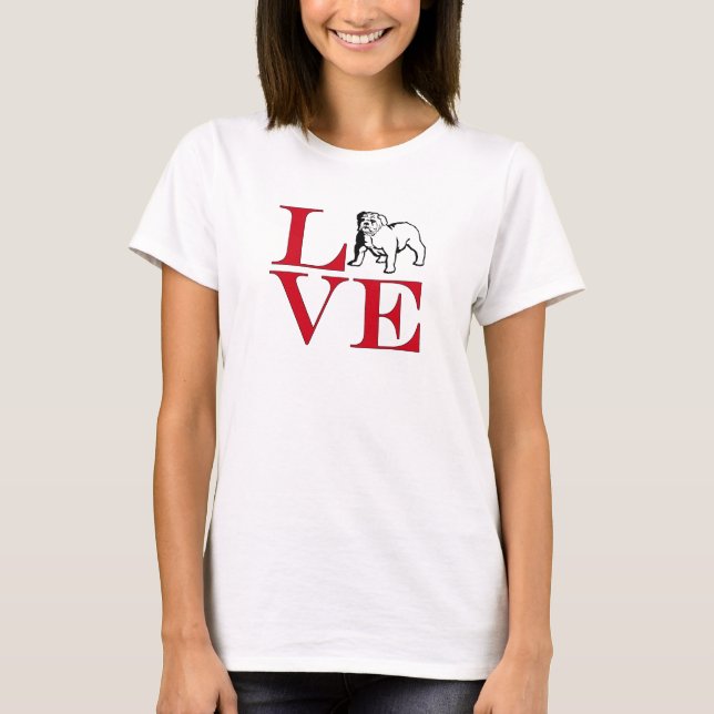 T-shirt Bulldog propriétaire Bulldog Lover - Tee de couleu (Devant)