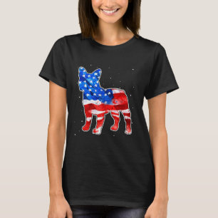 T-shirt Bulldog Tie Dye Drapeau Américain Patriotique 4 Ju