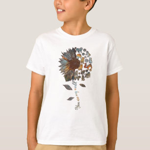 T-shirt Bulldog Tournesol Vous Êtes Mon Monde Chien Thème 