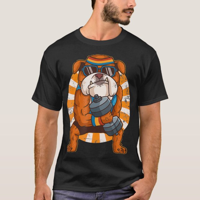 T-shirt Bulldog Weighlifting entraînement Gym entraînement (Devant)