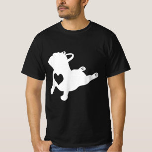 T-shirt Bulldog Yoga Pose Amour Coeur Entraînement Cadeau