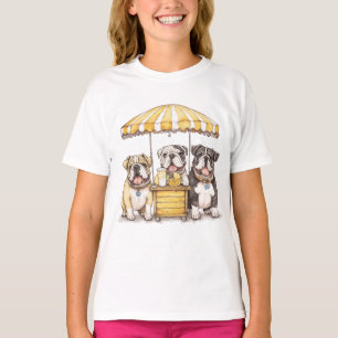 T-shirt Bulldogs Anglais Courant Un Stand De Lemonade