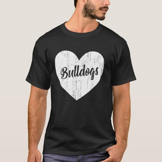 T-shirt Bulldogs École Ventilateur Sport Équipe Esprit Mas (Devant)