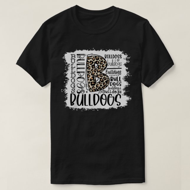 T-shirt Bulldogs École Ventilateur sportif Esprit Mascotte (Design devant)