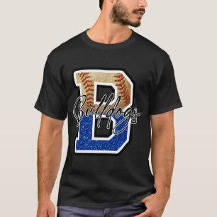 T-shirt Bulldogs Équipe de baseball Mascot Pride École Spi