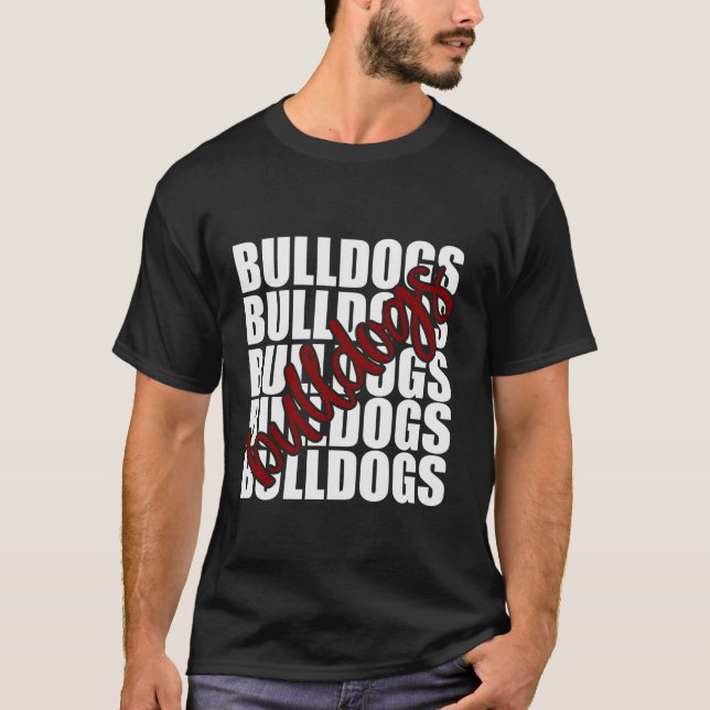 T-shirt Bulldogs Maroon School Sports Ventilateur Team Spi (Devant)