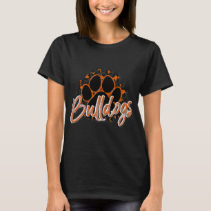 T-shirt Bulldogs Orange Black Cheetah School Sports Fan Te