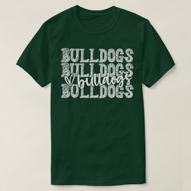 T-shirt Bulldogs Spirit Wear Jeu Jour École Mascotte Sport (Design devant)
