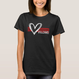 T-shirt Bulldogs Team Pride School Spirit Blanc rouge orei