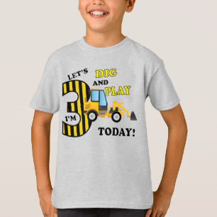 T-shirt bulldozer de construction de chemises pour le troi