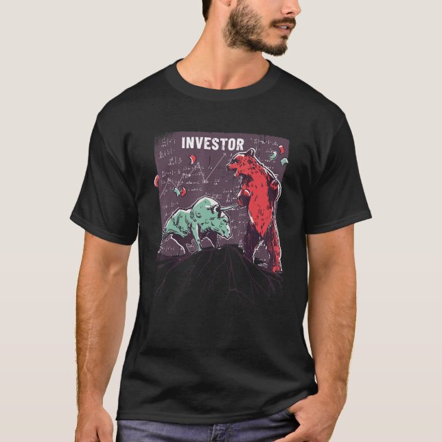 T-shirt Bulle Bear Stock Exchange Investisseur Dividende A (Devant)