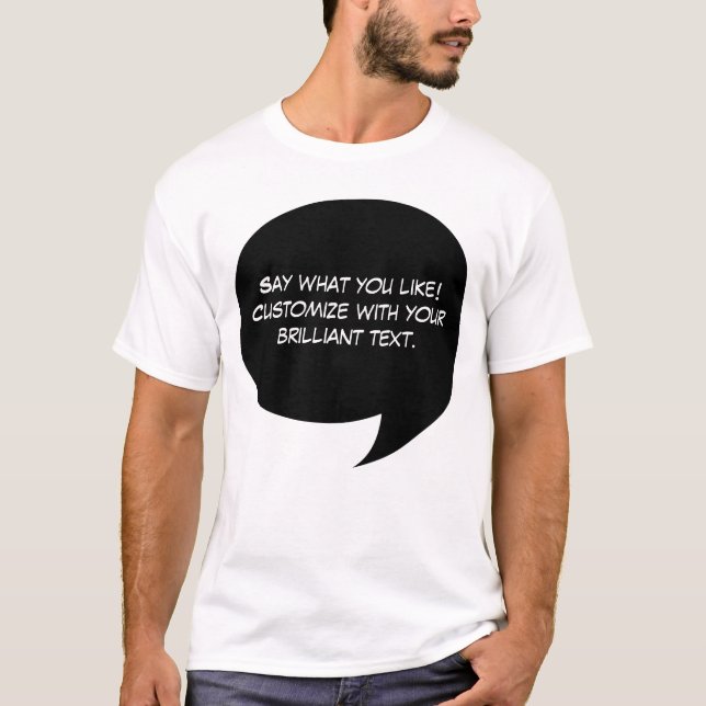 T-shirt Bulle comique de la parole des textes faits sur (Devant)