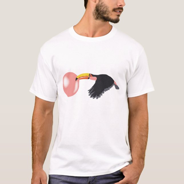T-shirt Bulle de gomme Toucan soufflante bulle (Devant)