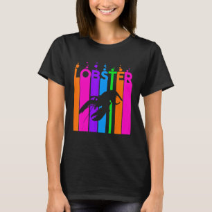 T-shirt Bulle de homard animal arc-en-ciel avec silhouette