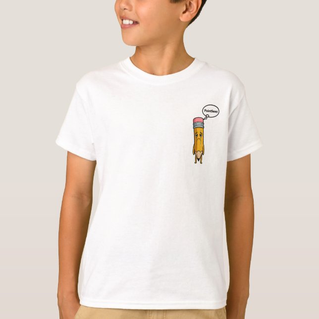 T-shirt Bulle de pensée triste crayon inutile pour enfants (Devant)