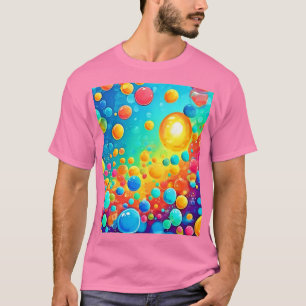 T-shirt Bulles Colorées Flottantes Art