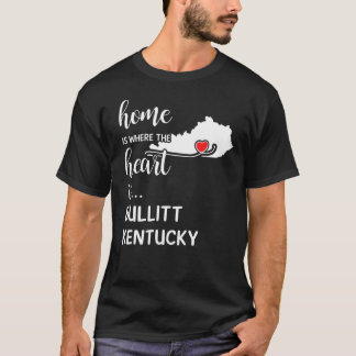 T-shirt Bullitt Comté Kentucky Est Là Où Mon Coeur Est Cad