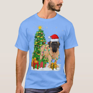 T-shirt Bullmastiff Amoureux des chiens Xmas Tree Père Noë