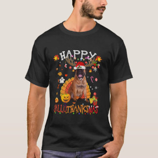 T-shirt Bullmastiff Chien Halloween Chien de Noël Happy Ha