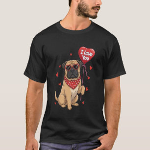 T-shirt Bullmastiff Saint-Valentin Cœur Je T'Aime Amateurs