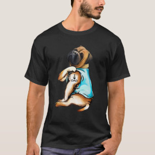 T-shirt Bullmastiff Tattoos I Love Dad Cadeau Amoureux des
