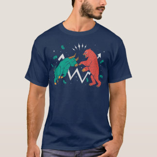 T-shirt Bulls Bears Stock Market Casual Graphic