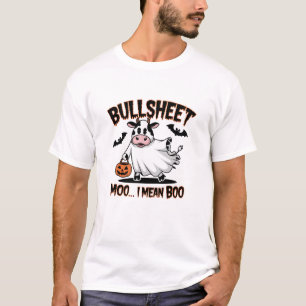 T-shirt Bullsheet : Moo, Je Veux Dire Boo" Funny Cow Hallo