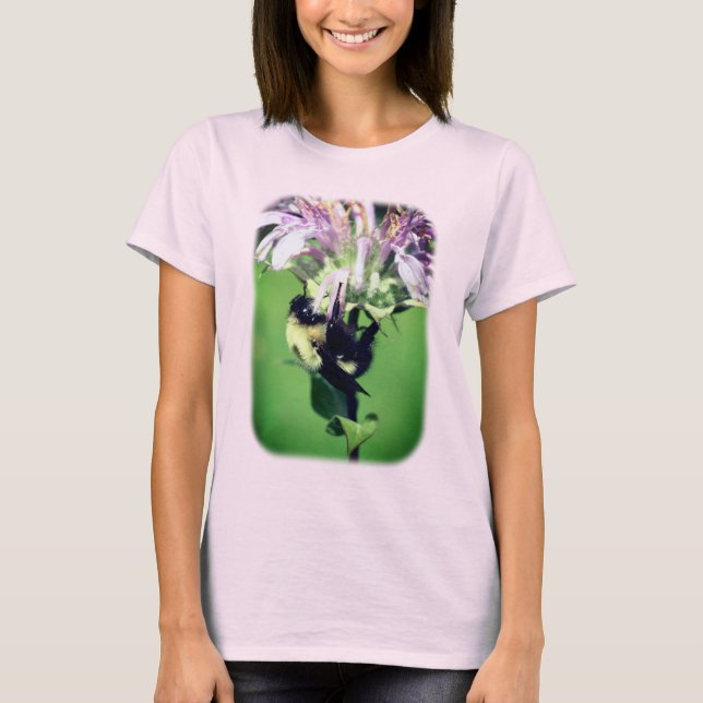 T-shirt Bumble Bee Sur Bee Balm Nature (Devant)