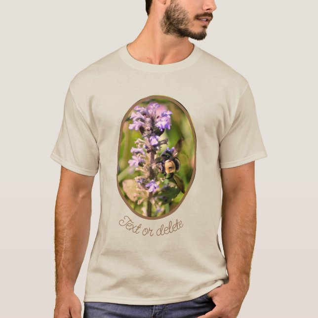T-shirt Bumble Beer Sur Fleur Violet Personnalisé (Devant)