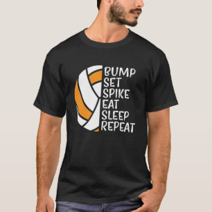 T-shirt Bump Set Spike Manger Sleep Répéter Volleyball 5