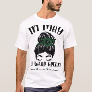 T-shirt Bun En Mai Nous Portons Vert Santé Mentale Sensibi