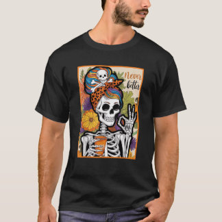 T-shirt Bun Messy Boire Du Café Pour Les Femmes Jamais Mie