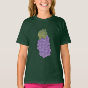 T-shirt Bunch de raisins violets avec Tee - shirts de feui