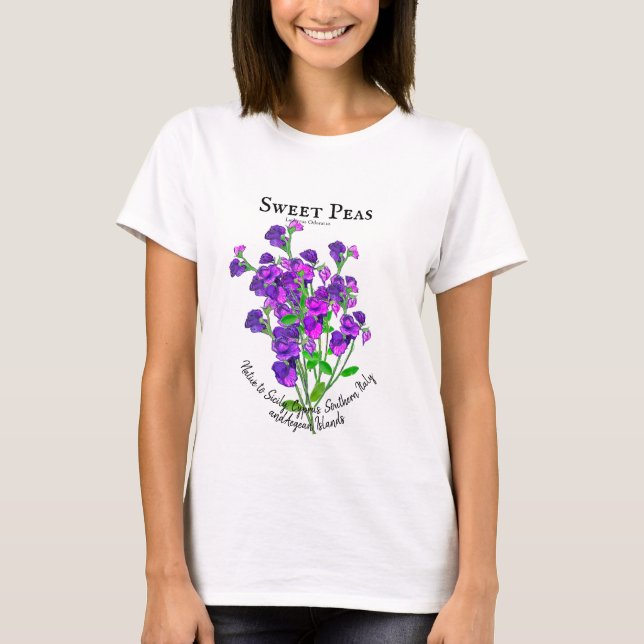 T-shirt Bund de pois doux violet par artiste avec texte (Devant)