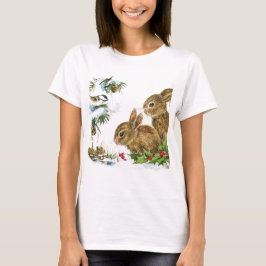 T-shirt Bunnies et oiseaux Profitez de la neige