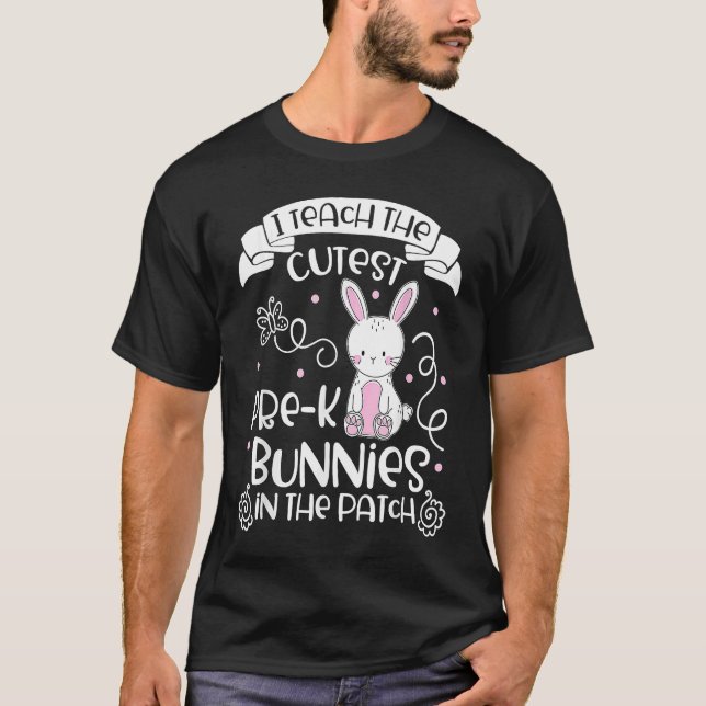T-shirt Bunnies  Women Pre K Teacher  Easter Day (Devant)
