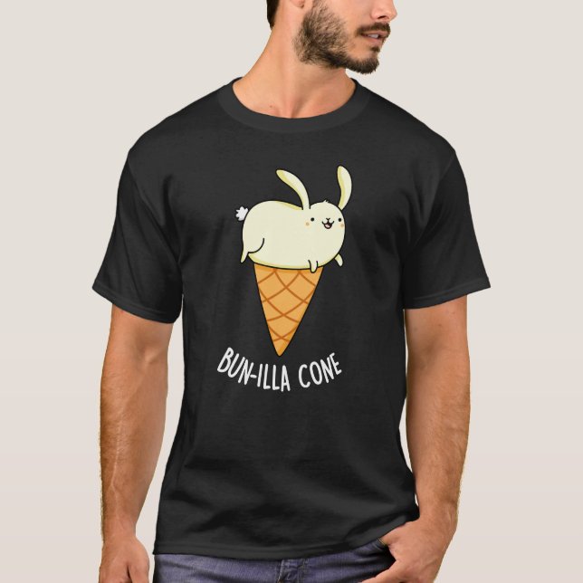 T-shirt Bunnilla Cone Funny Bunny Vanilla Dark BG (Devant)