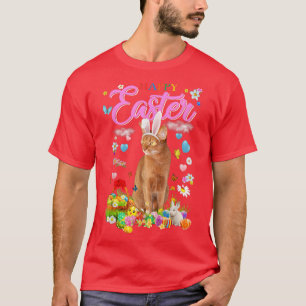 T-shirt Bunny Abyssinian Chat Joyeux oeufs de Pâques