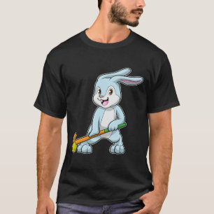 T-shirt Bunny au hockey sur gazon avec bâton de hockey