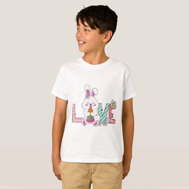 T-shirt Bunny célèbre la fête de Pâques (Devant entier)