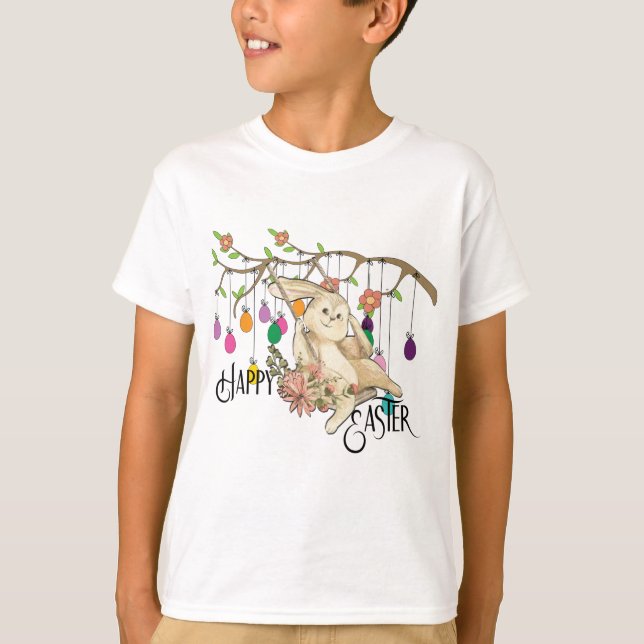T-shirt Bunny célèbre la fête de Pâques (Devant)