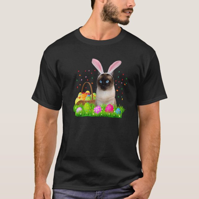T-shirt Bunny Chat Siamese Pâques Chat Siamese (Devant)