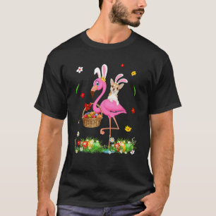 T-shirt Bunny Chihuahua Riding Flamant rose Joyeux Pâques 