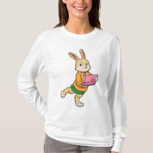 T-shirt Bunny comme secrétaire avec ordinateur portable