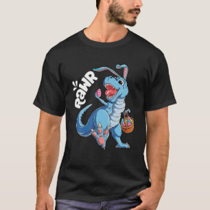 T-shirt Bunny de Pâques Dinosaure T Rex Eggs Garçons Enfan