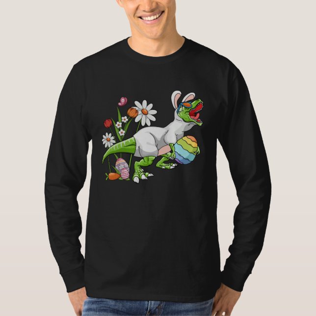 T-shirt Bunny Easter Basket Stuffers Easter Dinosaur  Boys (Devant)