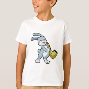 T-shirt Bunny en musique avec saxophone