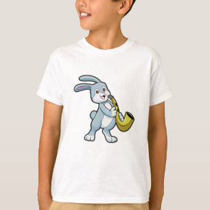 T-shirt Bunny en musique avec saxophone