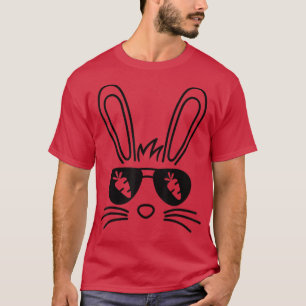 T-shirt Bunny Face Lunettes de soleil de la fête de Pâques